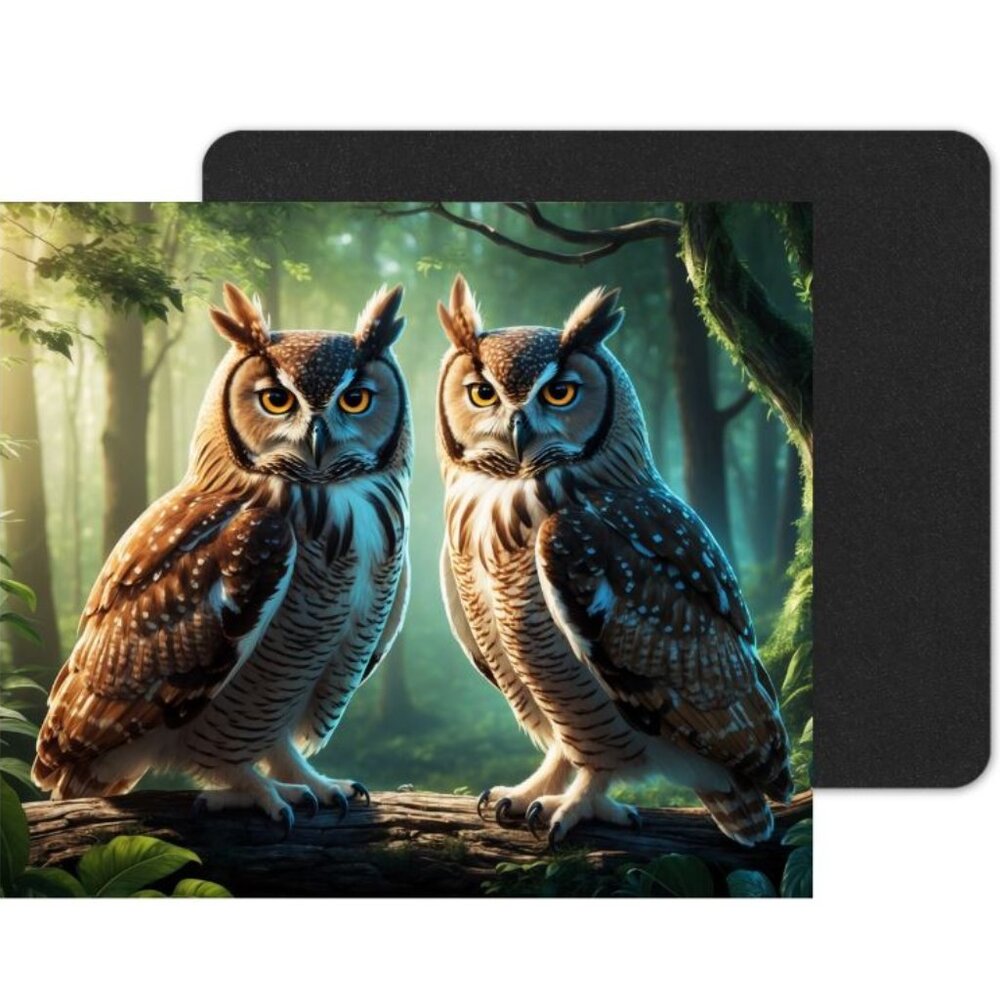 Night Owls Mouse Pad, Computer Mouse Pad, Owls Mouse‎ Pad